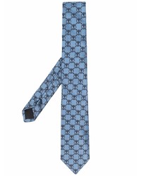 Мужской голубой шелковый галстук с принтом от Moschino