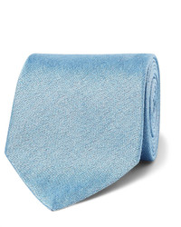 Мужской голубой шелковый плетеный галстук от Charvet
