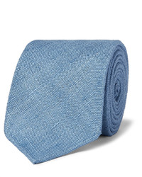 Мужской голубой шелковый плетеный галстук от Drakes