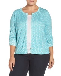 Голубой шелковый свитер с принтом