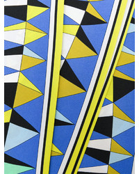 Женский голубой шелковый шарф с принтом от Emilio Pucci