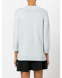 Женский голубой шерстяной вязаный свитер от Temperley London