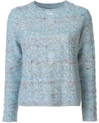 Женский голубой шерстяной вязаный свитер от Raquel Allegra