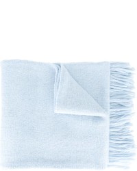 Мужской голубой шерстяной вязаный шарф от AMI Alexandre Mattiussi