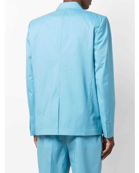 Мужской голубой шерстяной двубортный пиджак от Jacquemus