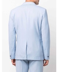 Мужской голубой шерстяной двубортный пиджак от Sandro