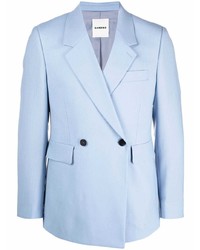 Мужской голубой шерстяной двубортный пиджак от Sandro