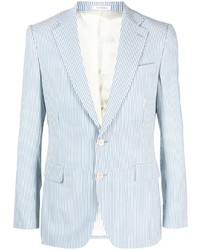 Мужской голубой шерстяной пиджак в вертикальную полоску от FURSAC