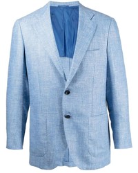 Мужской голубой шерстяной пиджак от Kiton