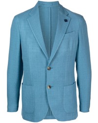 Мужской голубой шерстяной пиджак от Lardini