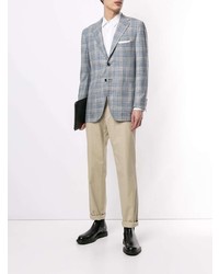 Мужской голубой шерстяной пиджак от Kiton