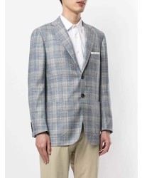 Мужской голубой шерстяной пиджак от Kiton