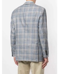 Мужской голубой шерстяной пиджак от Kiton