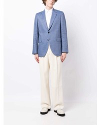 Мужской голубой шерстяной пиджак от Paul Smith