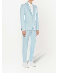 Мужской голубой шерстяной пиджак от Alexander McQueen