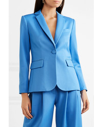 Женский голубой шерстяной пиджак от Adam Lippes