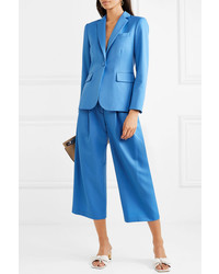 Женский голубой шерстяной пиджак от Adam Lippes