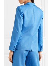 Женский голубой шерстяной пиджак от Adam Lippes