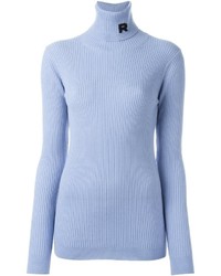 Женский голубой шерстяной свитер от Rochas
