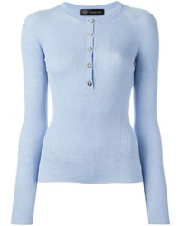 Женский голубой шерстяной свитер от Versace