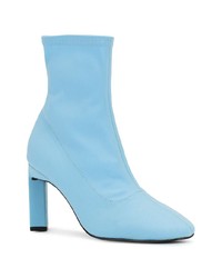 Голубые ботильоны из плотной ткани от Senso