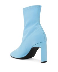 Голубые ботильоны из плотной ткани от Senso
