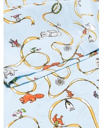 Женские голубые брюки-галифе с принтом от Marni