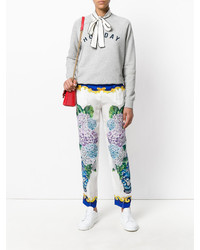 Женские голубые брюки с принтом от Dolce & Gabbana