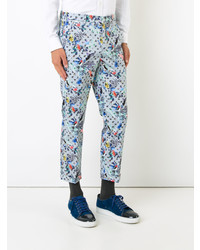 Голубые брюки чинос с принтом от Loveless