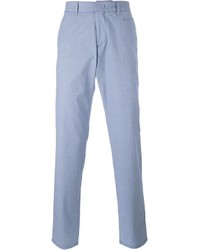 Голубые брюки чинос с узором "гусиные лапки"