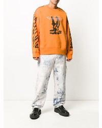 Мужские голубые вареные джинсы от Off-White