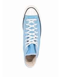 Мужские голубые высокие кеды от Converse