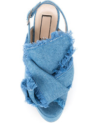 Женские голубые джинсовые босоножки от No.21