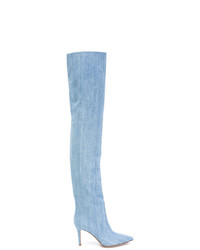 Голубые джинсовые ботфорты от Gianvito Rossi
