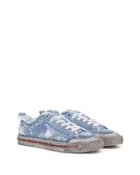 Мужские голубые джинсовые низкие кеды от Diesel