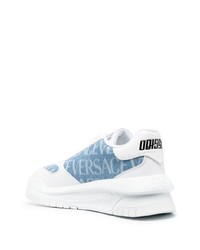 Мужские голубые джинсовые низкие кеды от Versace