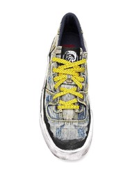 Мужские голубые джинсовые низкие кеды от Diesel