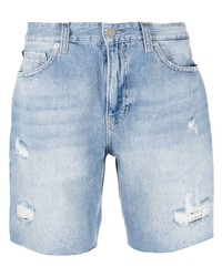 Мужские голубые джинсовые рваные шорты от Calvin Klein Jeans