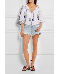 Женские голубые джинсовые рваные шорты от Rag & Bone