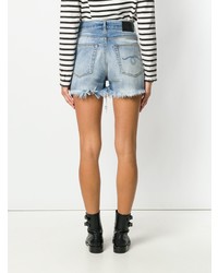 Женские голубые джинсовые рваные шорты от R13