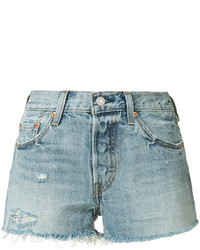 Женские голубые джинсовые рваные шорты от Levi's