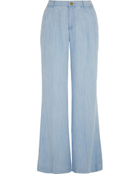 Голубые джинсовые широкие брюки