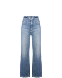 Голубые джинсовые широкие брюки от Mother
