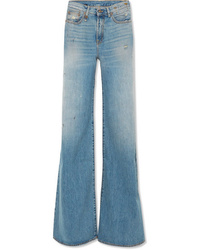 Голубые джинсовые широкие брюки от R13
