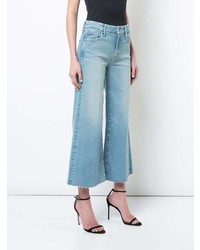 Голубые джинсовые широкие брюки от Mother
