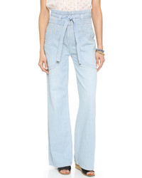 Голубые джинсовые широкие брюки от Ulla Johnson