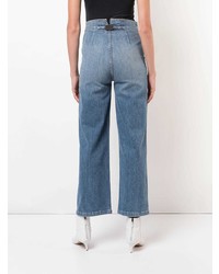 Голубые джинсовые широкие брюки от Mother