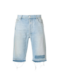 Мужские голубые джинсовые шорты от Marcelo Burlon County of Milan