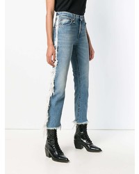 Женские голубые джинсы c бахромой от R13