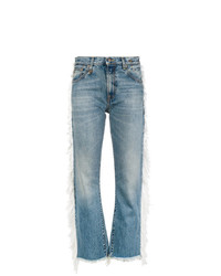 Женские голубые джинсы c бахромой от R13